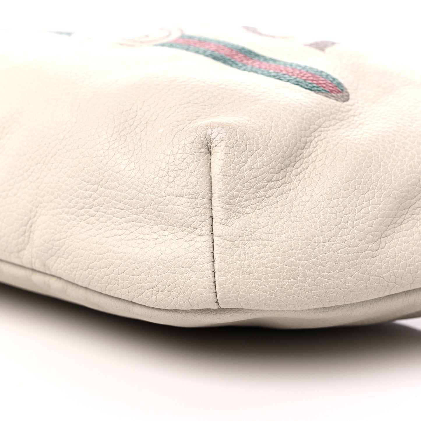 Grained Calfskin Logo Belt Bag White