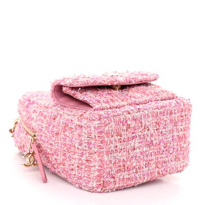 Chanel Tweed Quilted CC Mini Classic Backpack Pink 4 of 11