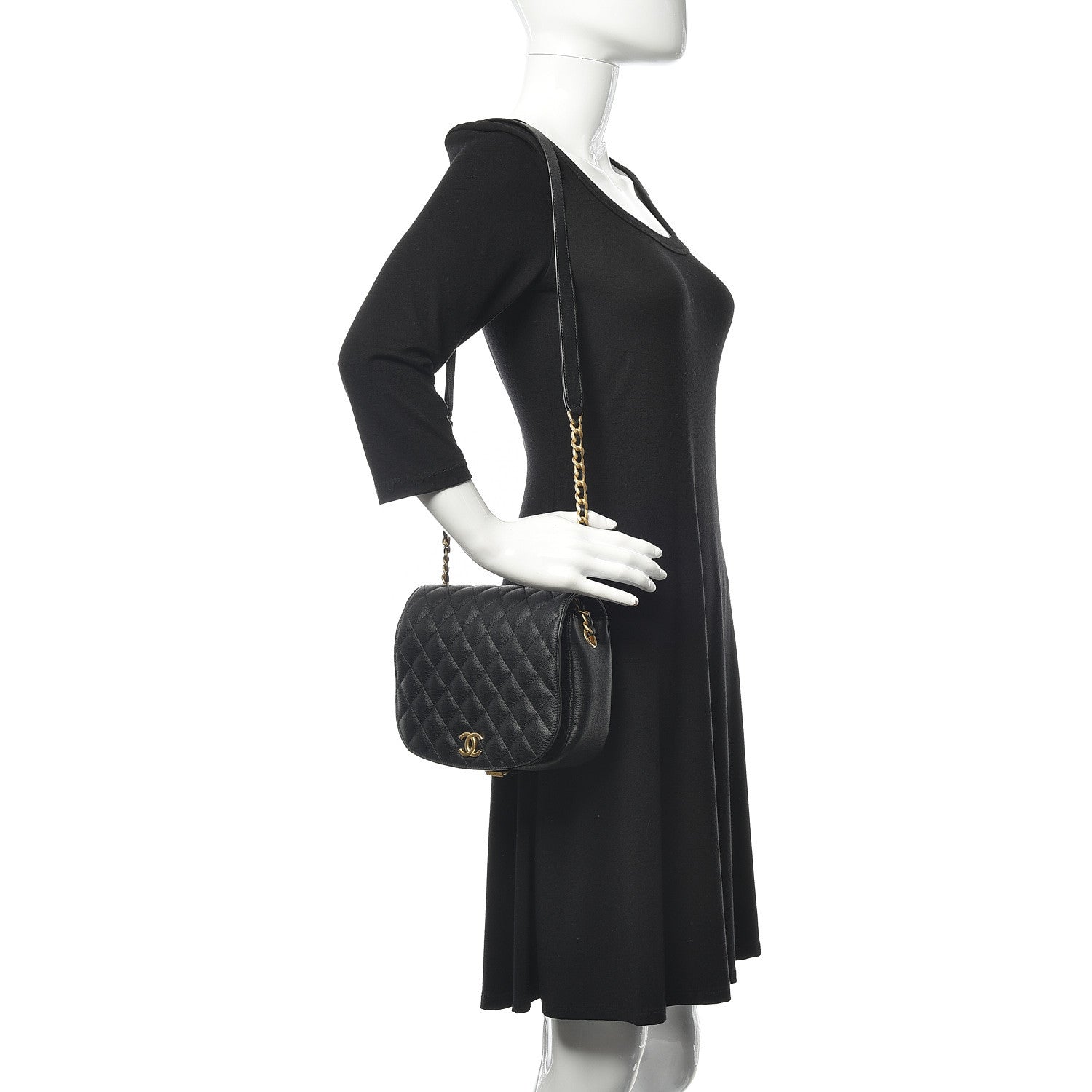 Chanel Grained Calfskin Quilted Messenger Flap Black 2 of 10