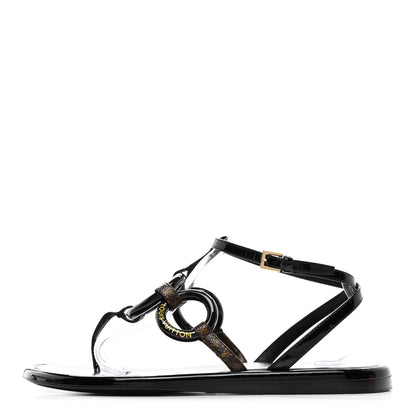 Louis Vuitton Patent Monogram Vedette Mule Sandals 40 Black 1 of 8