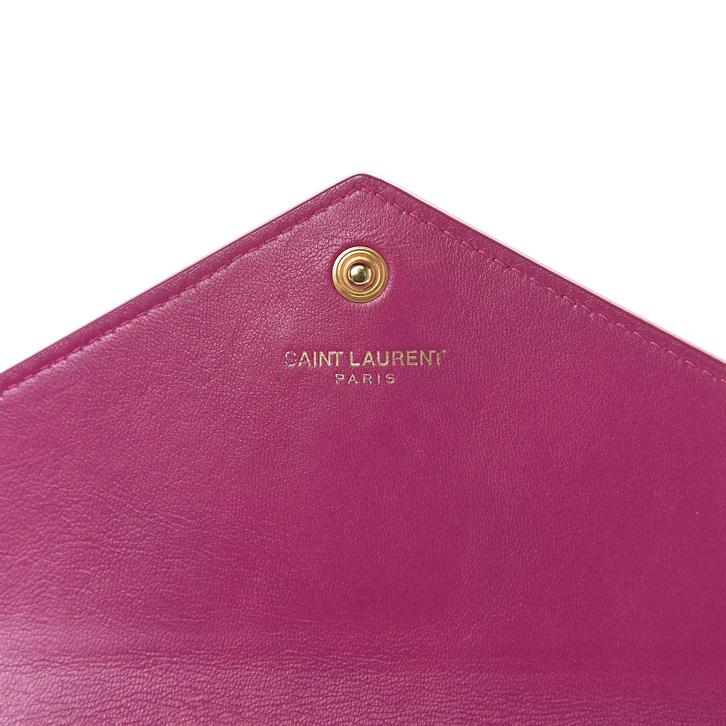 Textured Patent Monogram Envelope Chain Wallet Electric Pink