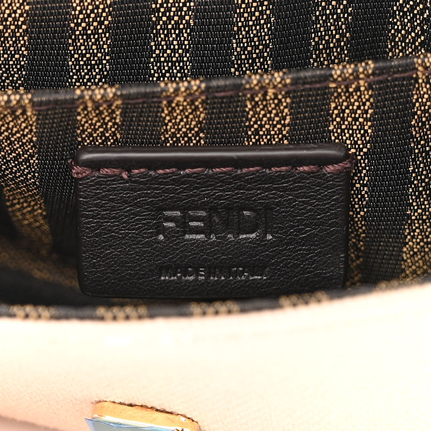 Fendi Canvas Vitello King FF Embroidered Nano Maxi Buckle Baguette Charm Nuvola 6 of 10