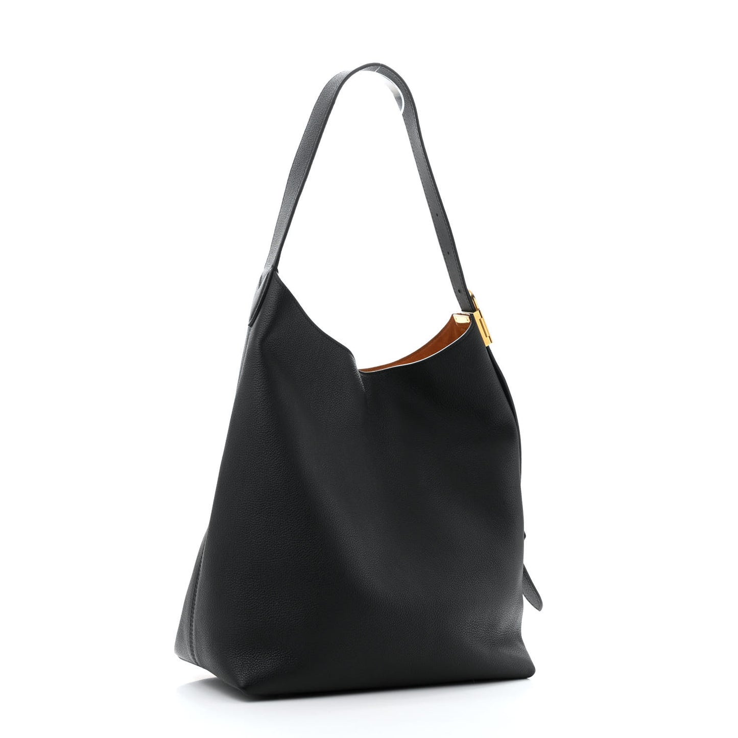 Grained Calfskin Low Key Hobo MM Black