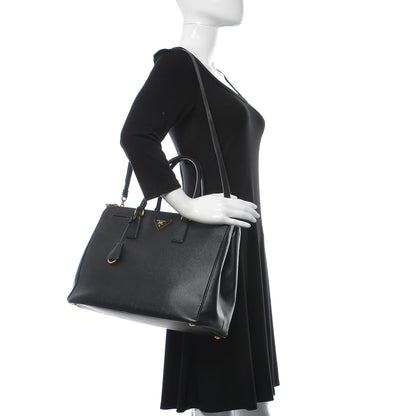 Prada Saffiano Large Galleria Double Zip Tote Black 2 of 12