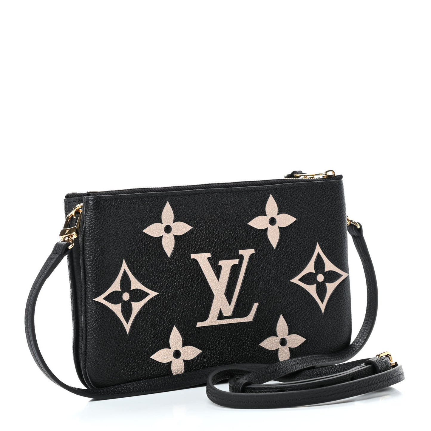 Empreinte Monogram Giant Double Zip Pochette Black Cream