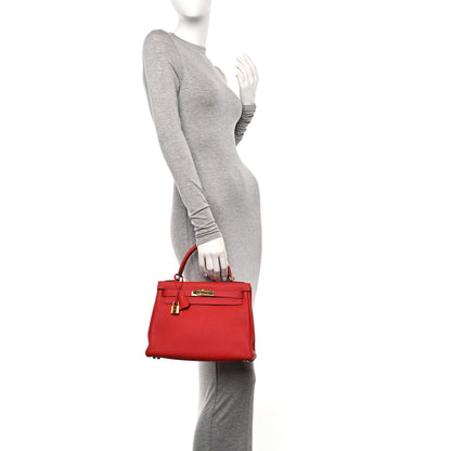Hermes Togo Kelly Retourne 28 Rouge Casaque 2 of 14