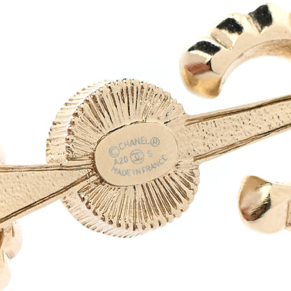 Chanel Pearl Crystal Queen of France Brooch Barrette Gold 3 of 4