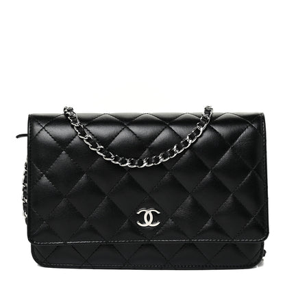 Chanel Lambskin Quilted Wallet On Chain WOC Black 1 of 13
