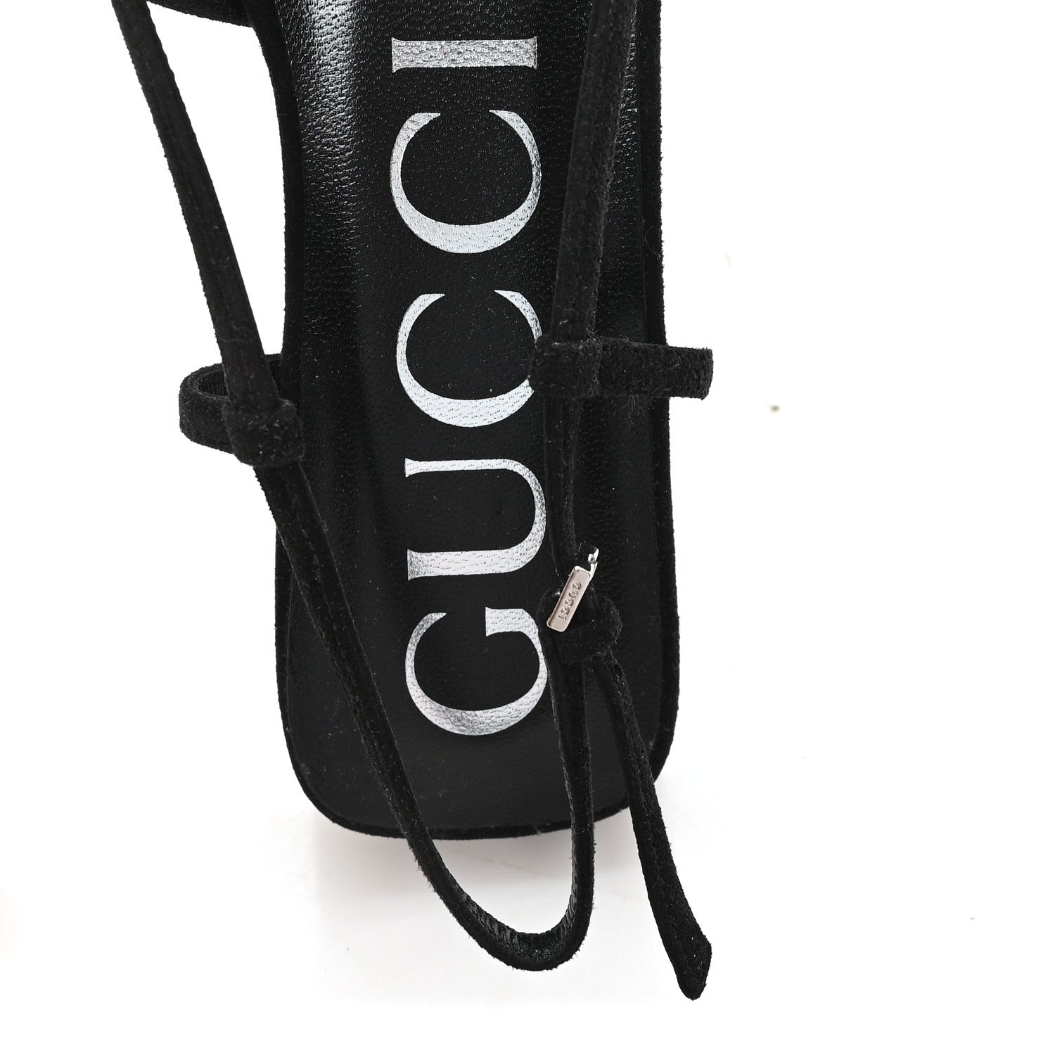 Gucci Tela Retino Kid Scamosciato Crystal GG Monogram Square G 35mm Slingback Pumps 38 Black 8 of 8