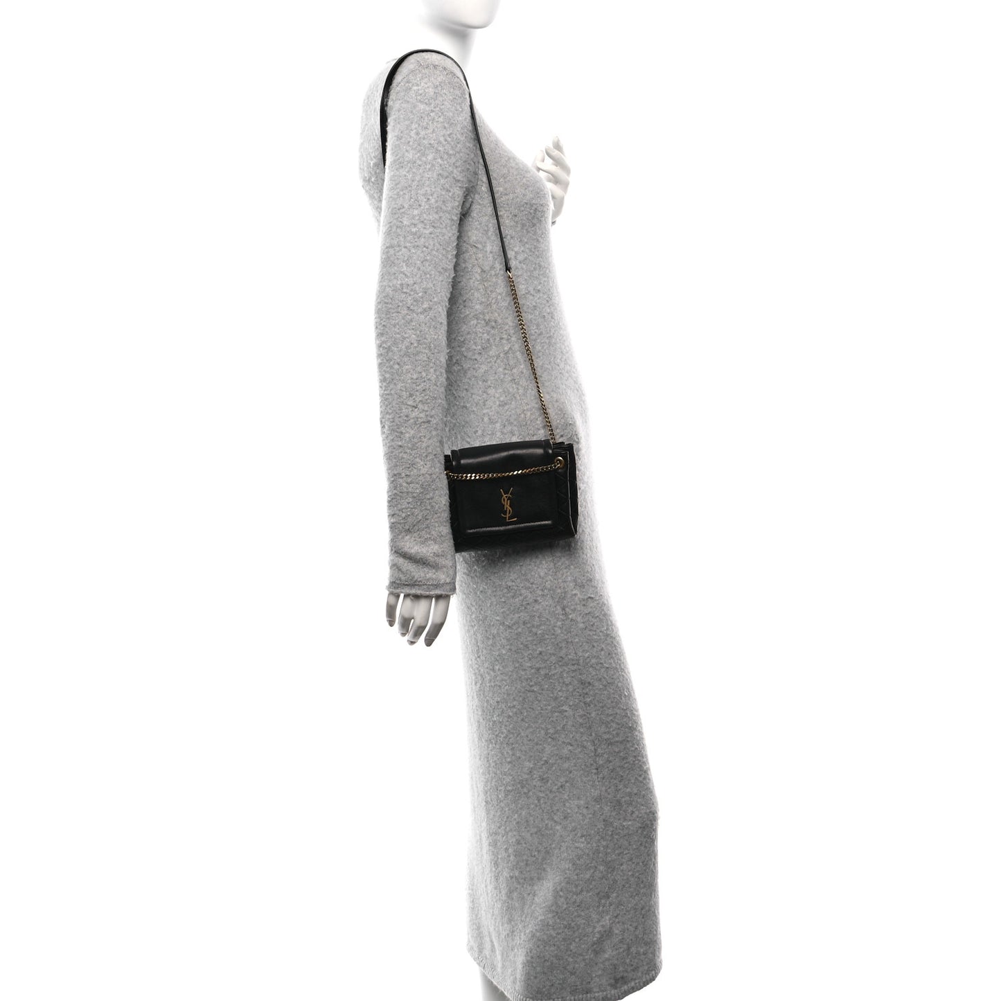 Lambskin Quilted Monogram Mini Nolita Black