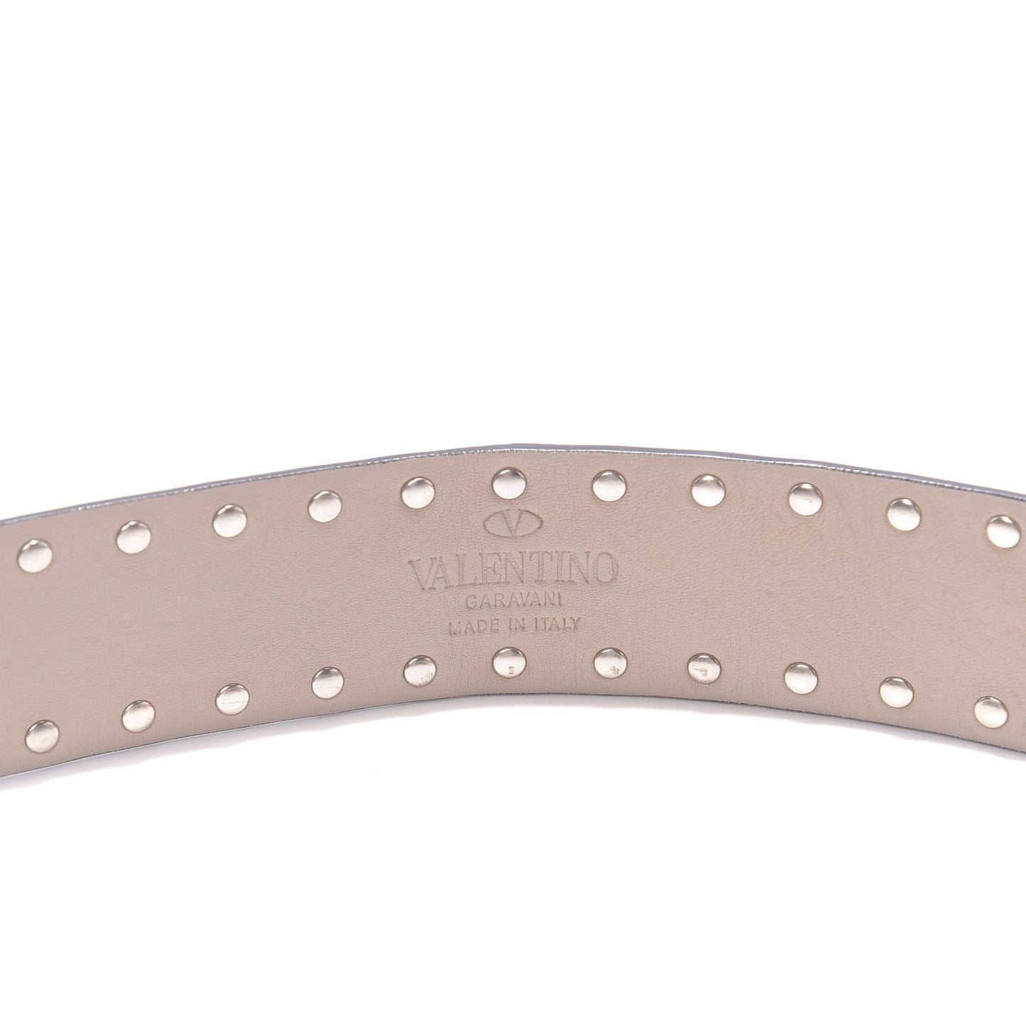 Lambskin Rockstud Spike Shoulder Strap Poudre