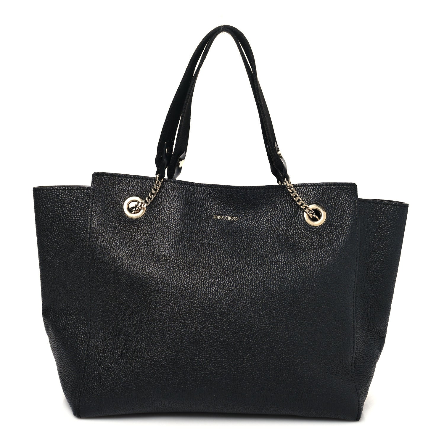 Jimmy Choo Calfskin Medium Flo Tote Black Pink 1 of 13