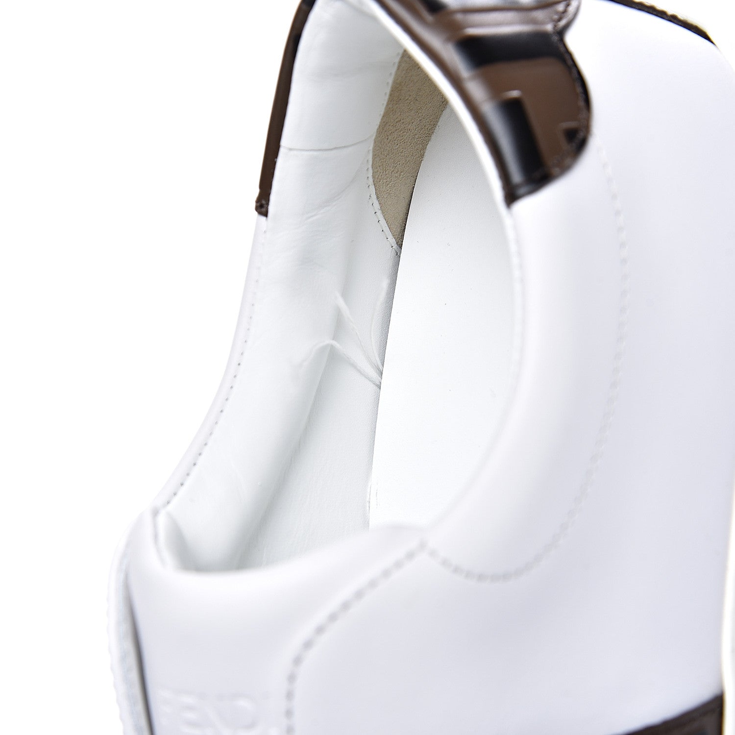 Fendi Vitello FF Embossed Womens Slip On Sneakers 39.5 Ultra White Maya Black 9 of 10