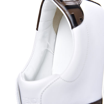 Fendi Vitello FF Embossed Womens Slip On Sneakers 39.5 Ultra White Maya Black 9 of 10