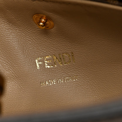 Fendi Vitello Seta Glazed Fabric FF 1974 Medium Peekaboo X-Lite Maya Mogano Panna 6 of 9