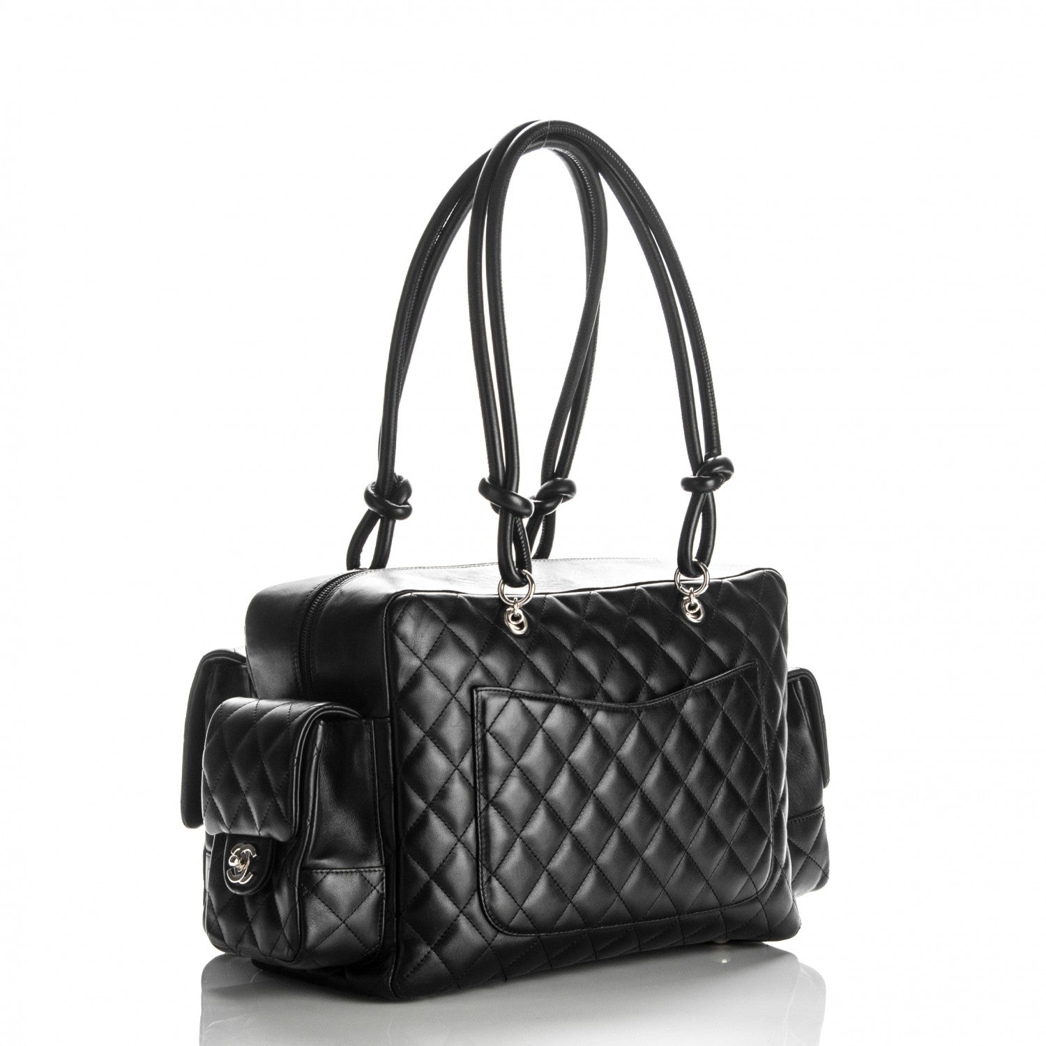 Chanel Calfskin Quilted Large Cambon Multipocket Reporter Black 3 of 9