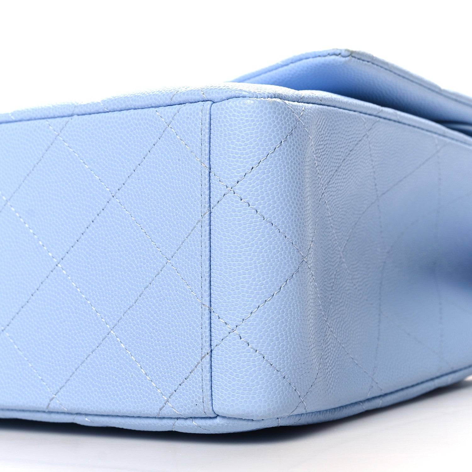 Chanel Caviar Quilted Maxi Double Flap Light Blue 10 of 11