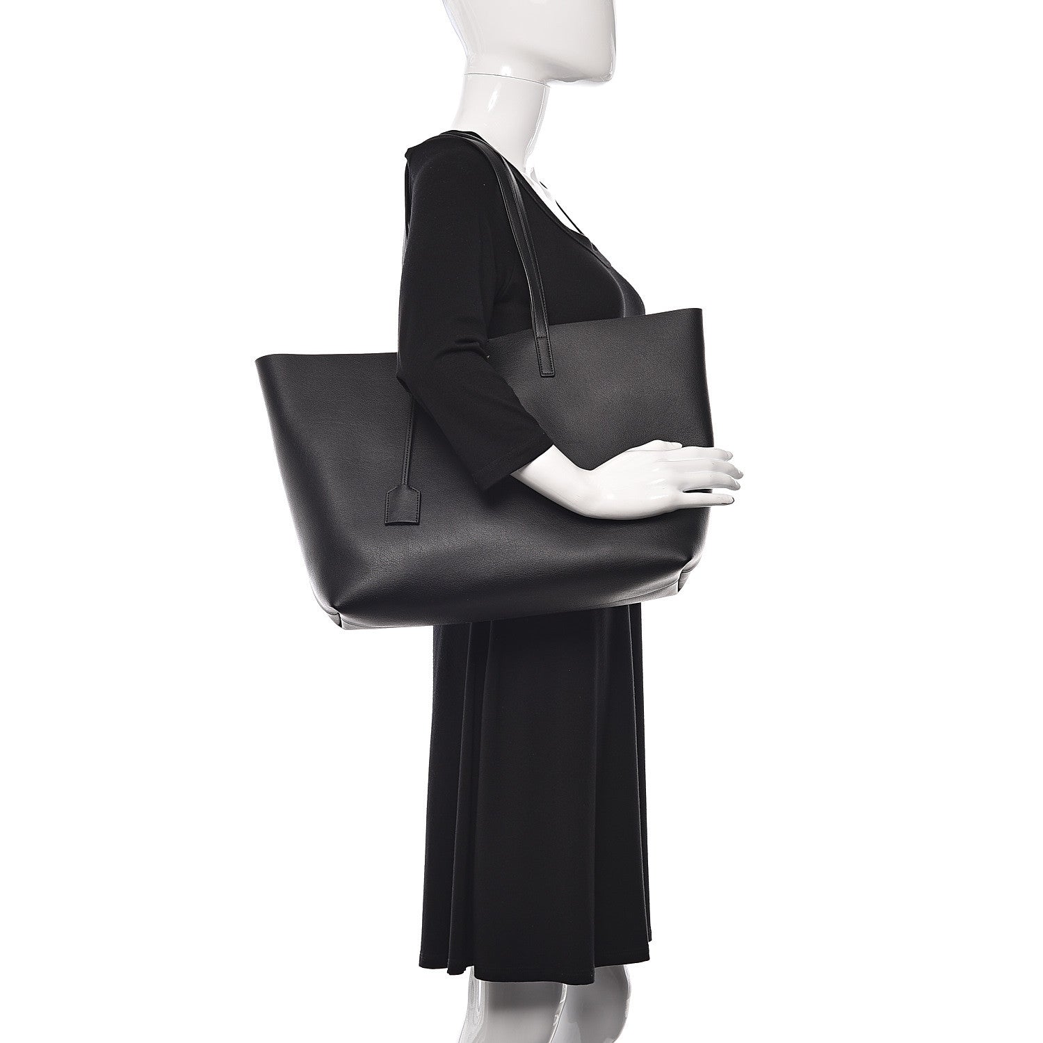 Saint Laurent Calfskin Large Shopping Tote Black 2 of 10