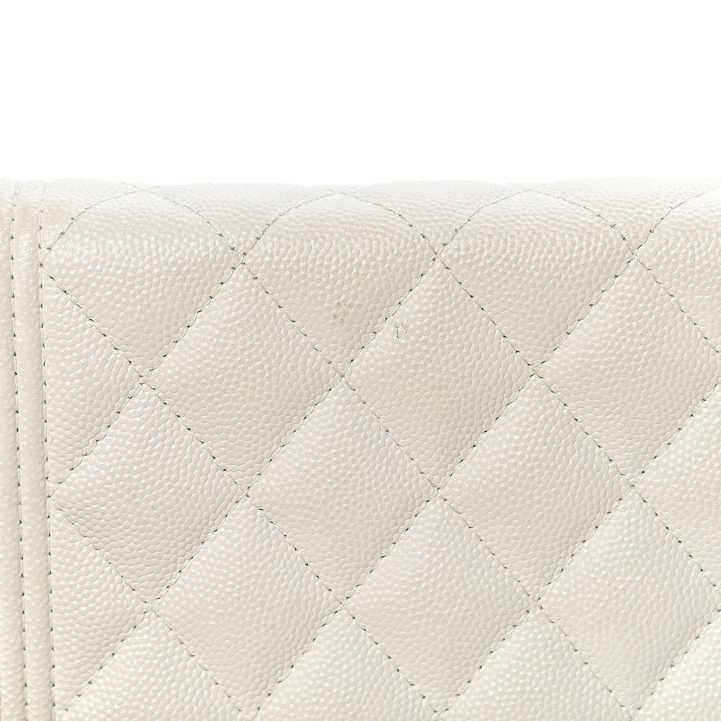 Caviar Quilted Boy Wallet On Chain WOC White