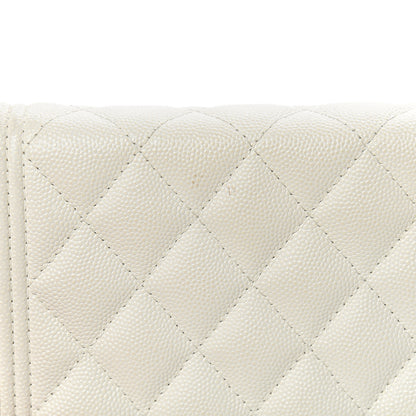 Chanel Caviar Quilted Boy Wallet On Chain WOC White 14 of 14