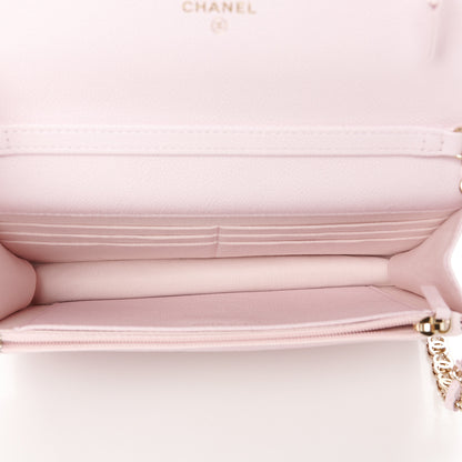 Chanel Caviar Quilted Tiny CC Wallet On Chain WOC Light Pink 5 of 11