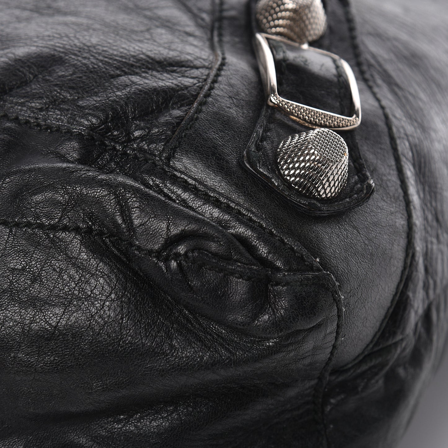 Agneau Giant 21 Silver Hardware Day Hobo Black