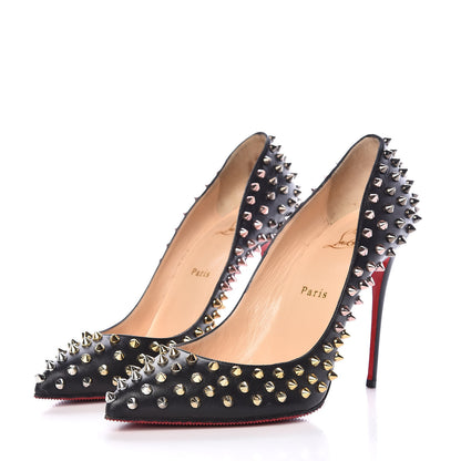 Christian Louboutin Nappa Follies Spikes 100 Pumps 39.5 Black 4 of 10