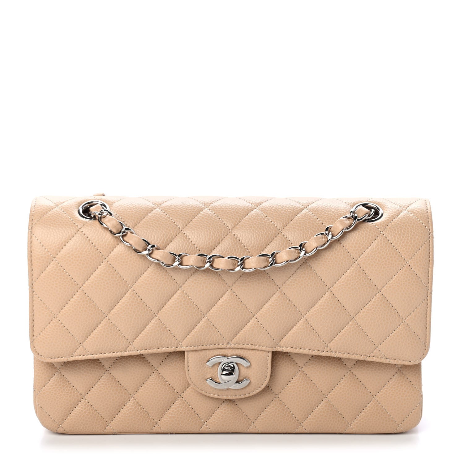 Chanel Caviar Quilted Medium Double Flap Beige 1 of 4