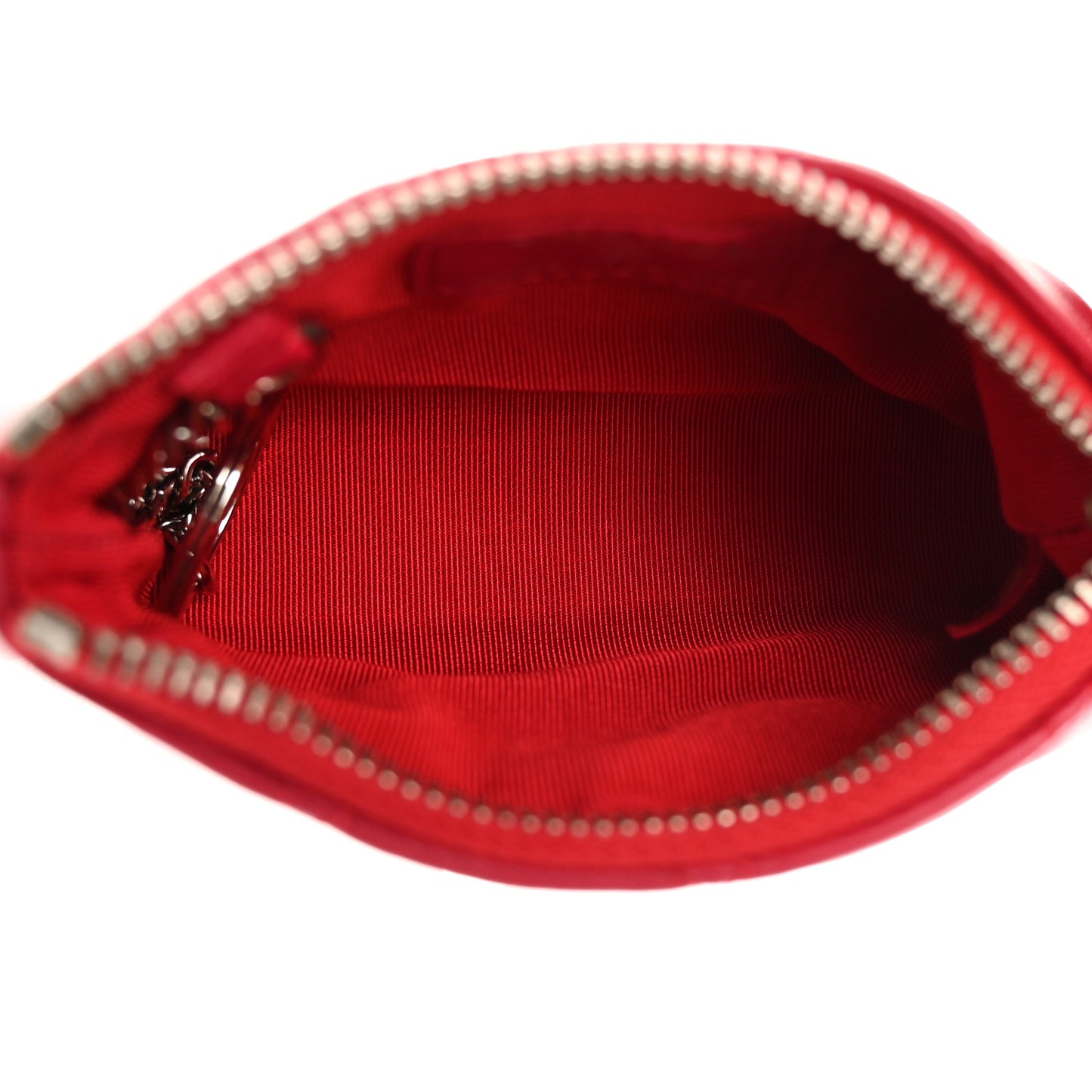 Lambskin Quilted Key Holder Case Red