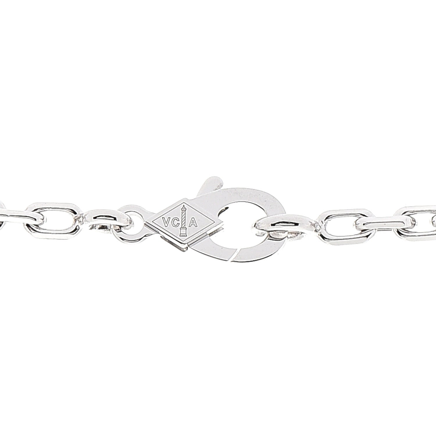 Van Cleef & Arpels 18K White Gold Mother of Pearl 10 Motifs Vintage Alhambra Necklace 5 of 6