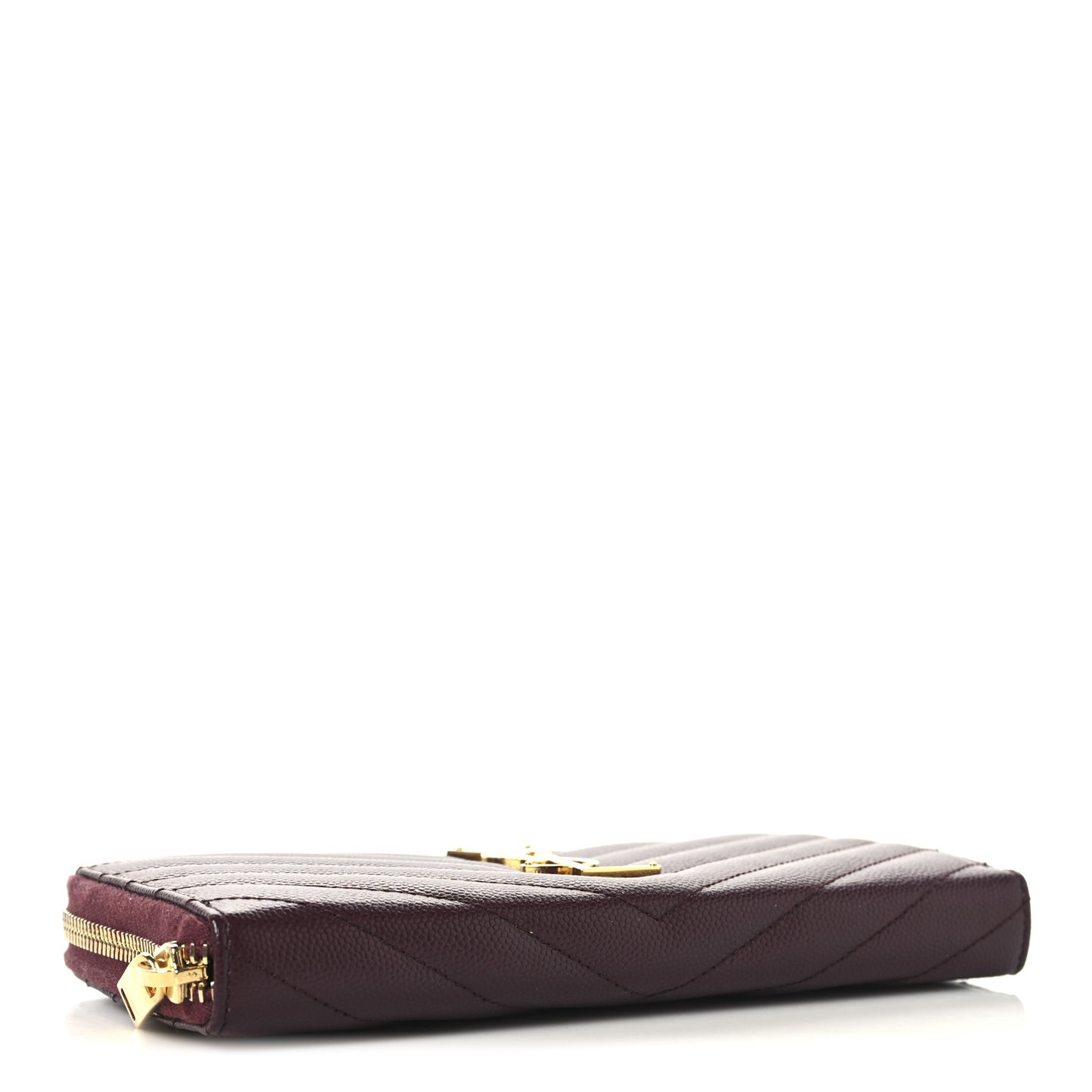 Grain De Poudre Matelasse Chevron Monogram Zip Around Wallet Rouge Legion