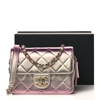 Chanel Metallic Lambskin Like A Wallet Flap Golden Pink 10 of 10
