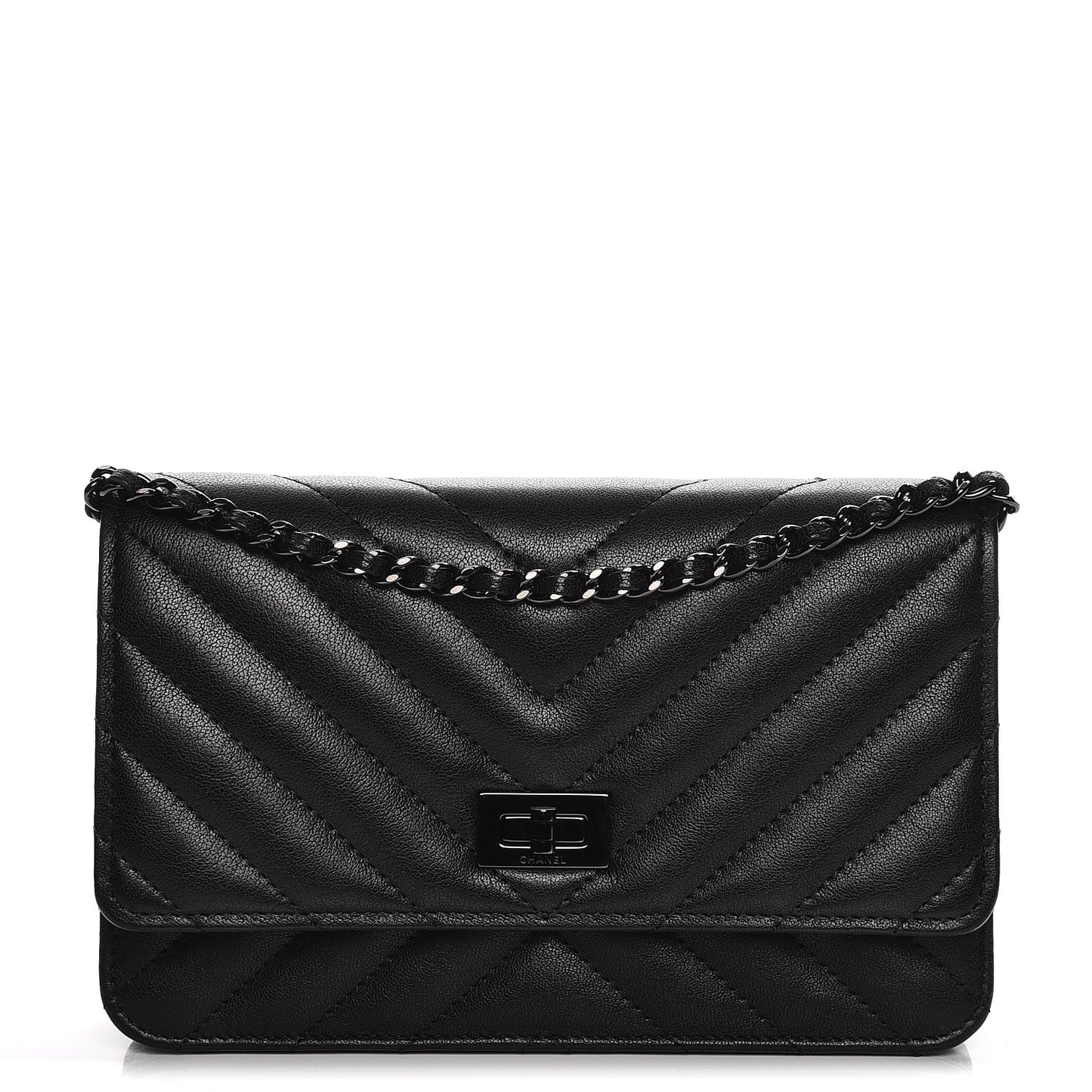 Sheepskin Chevron Reissue Wallet On Chain WOC So Black