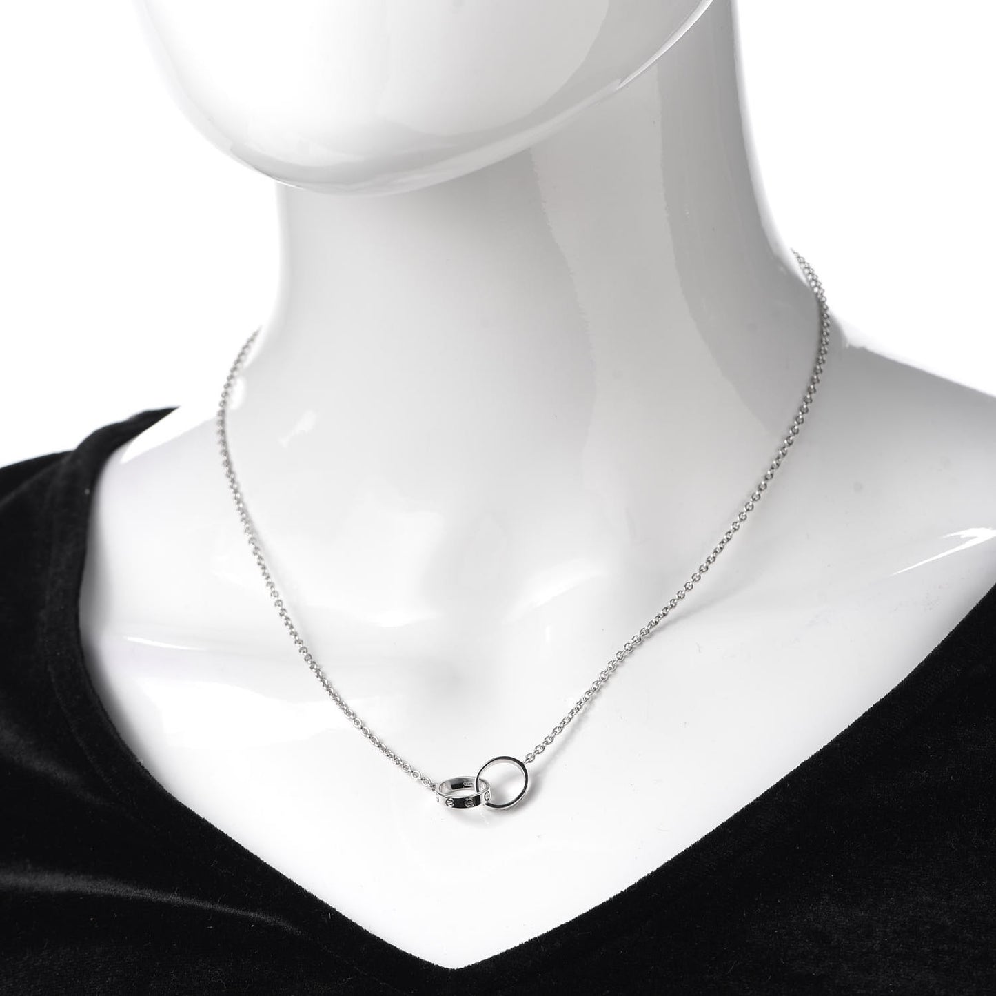 18K White Gold Interlocking LOVE Necklace