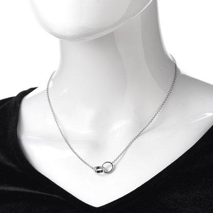 Cartier 18K White Gold Interlocking LOVE Necklace 2 of 8