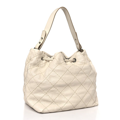 Chanel Glazed Calfskin On The Road Drawstring Tote Ivory 3 of 11