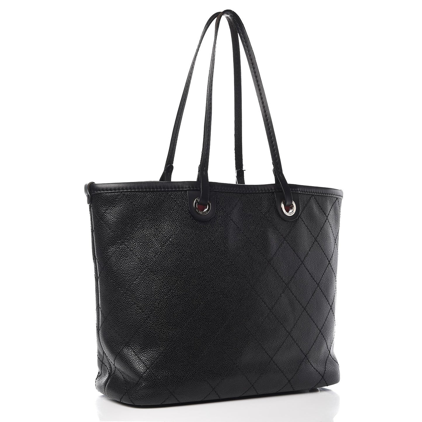 Grained Calfskin Shopping Fever Tote Black