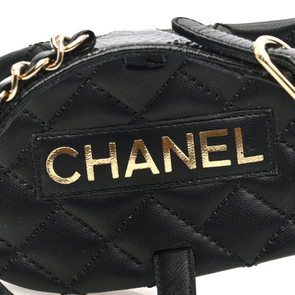 Chanel Calfskin Chain Sandals 37.5 Black 7 of 8