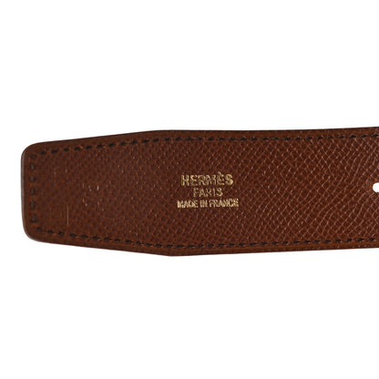 Hermes Box Courchevel Belt Strap 75 30 Black Noisette 5 of 8