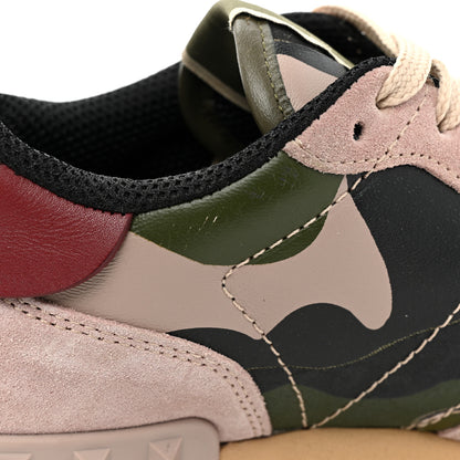 Valentino Garavani Nappa Suede Camouflage Womens Rockrunner Sneakers 37 Army Green Beige 13 of 13