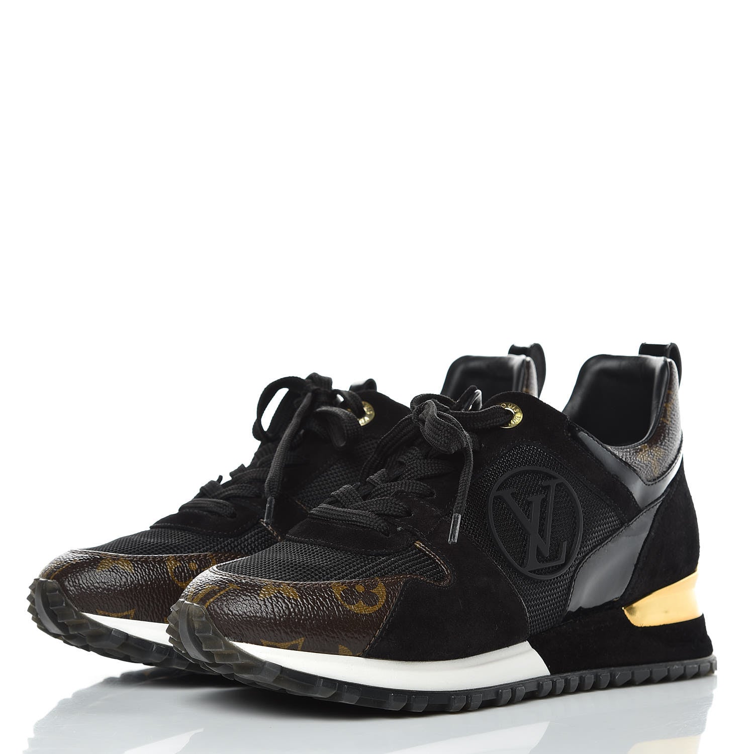 Louis Vuitton Suede Monogram Run Away Sneakers 36 Black 3 of 8