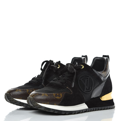 Louis Vuitton Suede Monogram Run Away Sneakers 36 Black 3 of 8