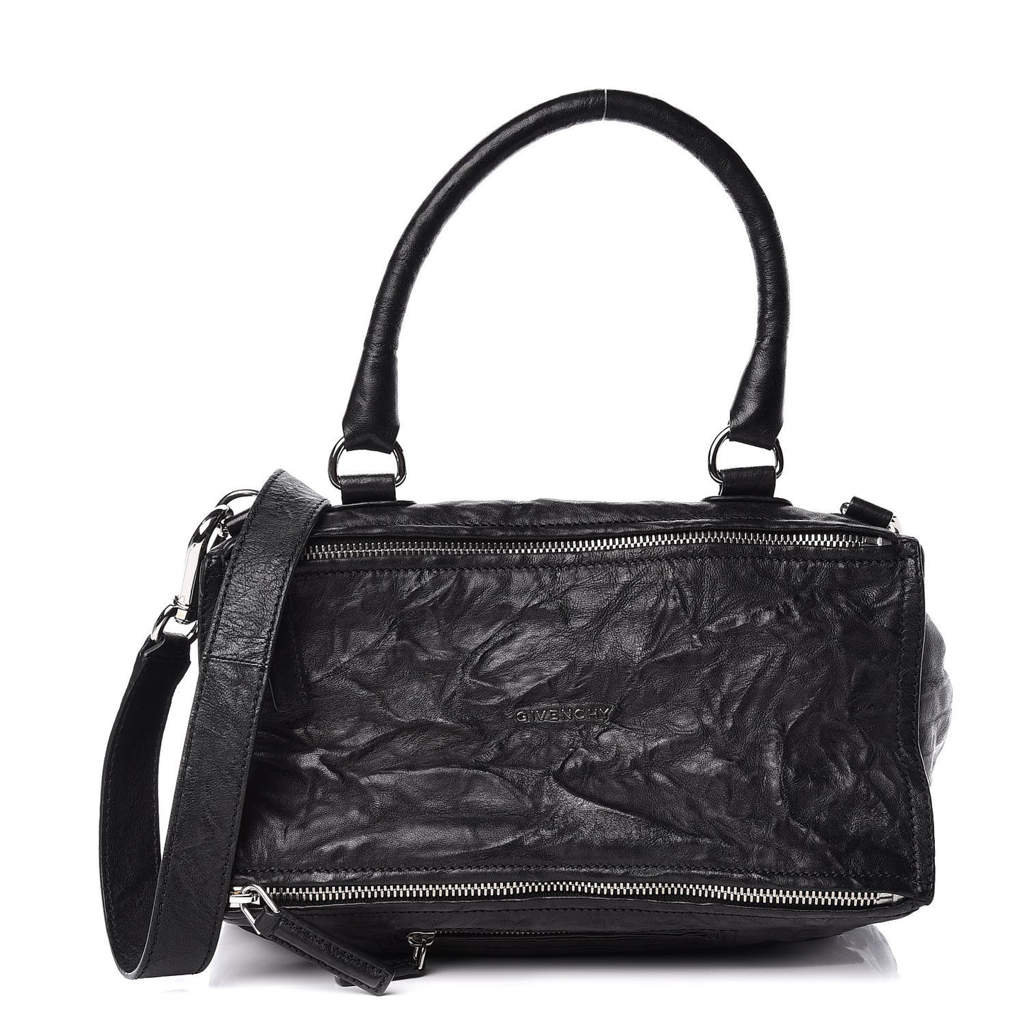 Tumbled Sheepskin Medium Pandora Bag Black
