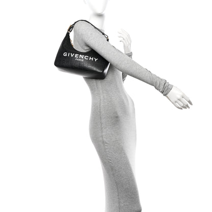 Givenchy Coated Canvas Logo 4G Embossed Small Moon Cut Out Shoulder Bag Black 2 of 10