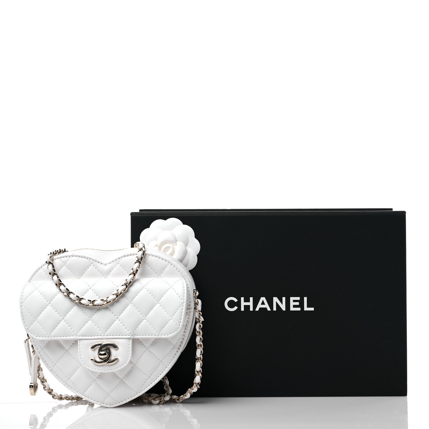 Chanel Lambskin Quilted CC In Love Heart Bag White 11 of 11