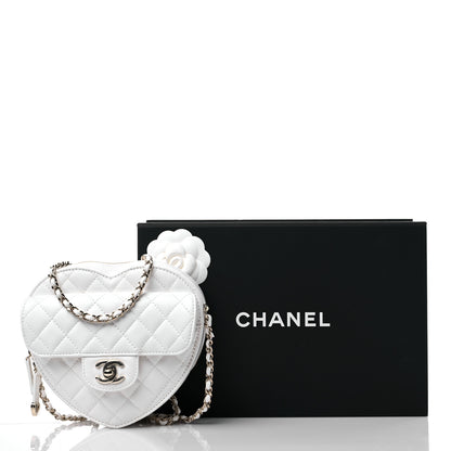 Chanel Lambskin Quilted CC In Love Heart Bag White 11 of 11