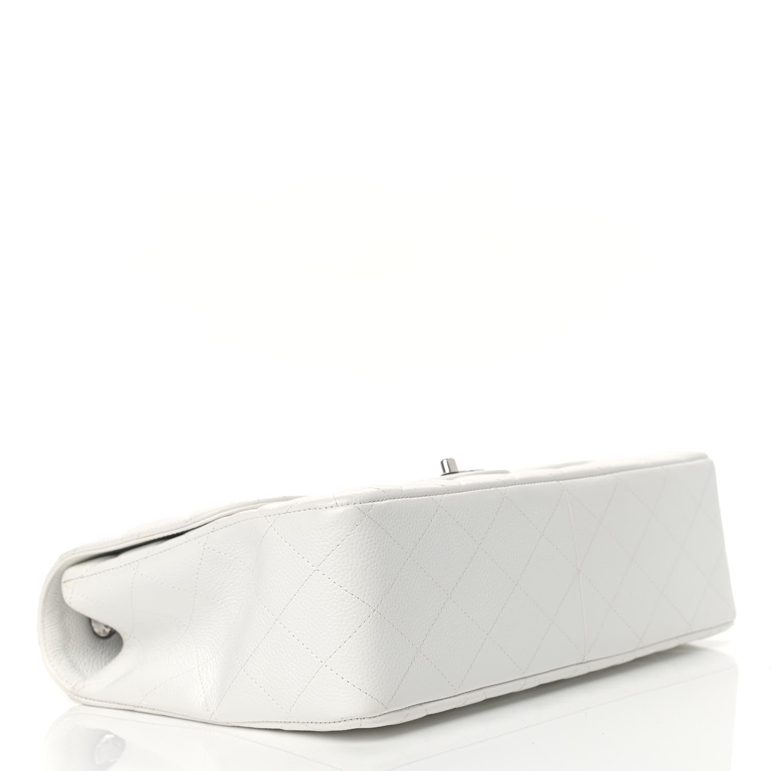 Chanel Caviar Quilted Jumbo Single Flap White 4 of 16