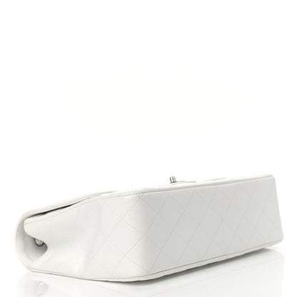Chanel Caviar Quilted Jumbo Single Flap White 4 of 16