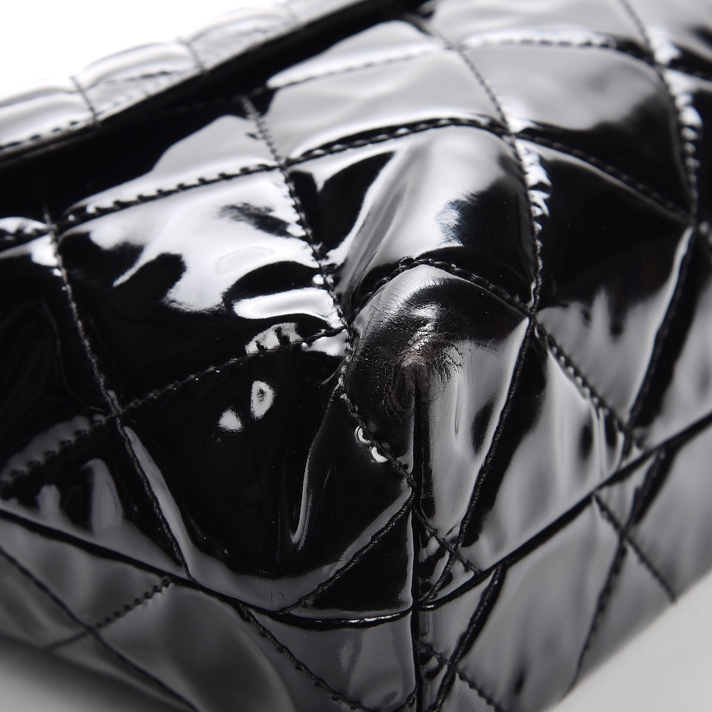 Vinyl Quilted In the Business Flap Bag Black