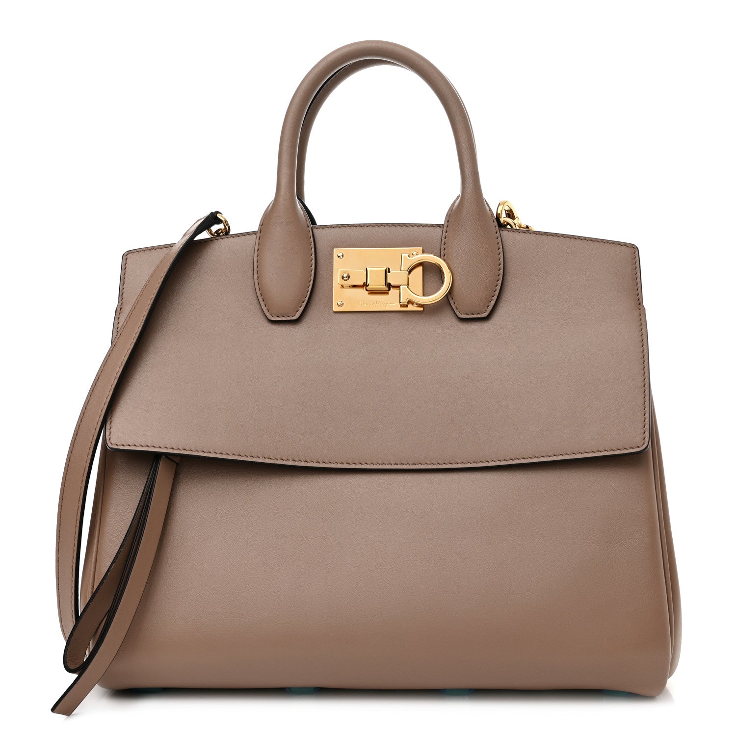 Salvatore Ferragamo Calfskin Studio Bag Caraway Seed 1 of 10